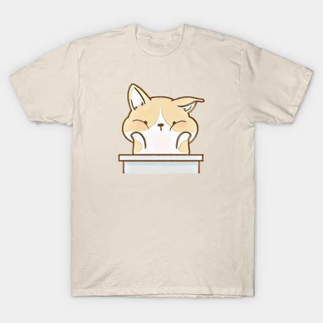 Squishy Cheeks T-Shirt by corgitee